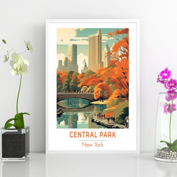 Central Park, New York | Retro Travel Poster | Prints Available In All Sizes | Wall Art - Image 6