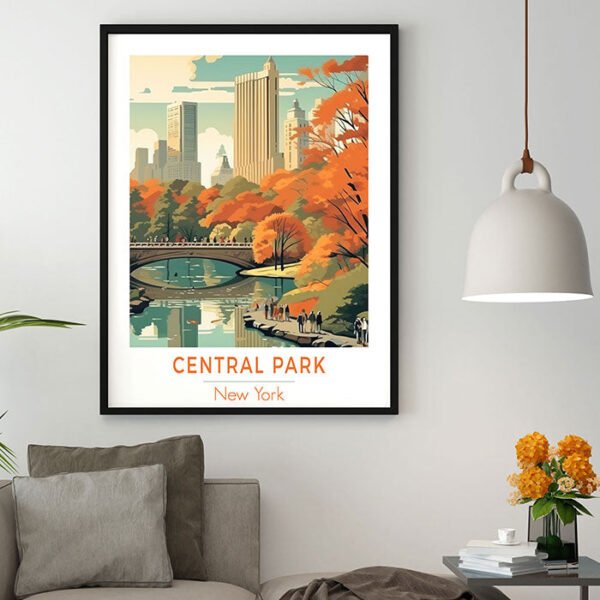 Central Park, New York | Retro Travel Poster | Prints Available In All Sizes | Wall Art - Image 4