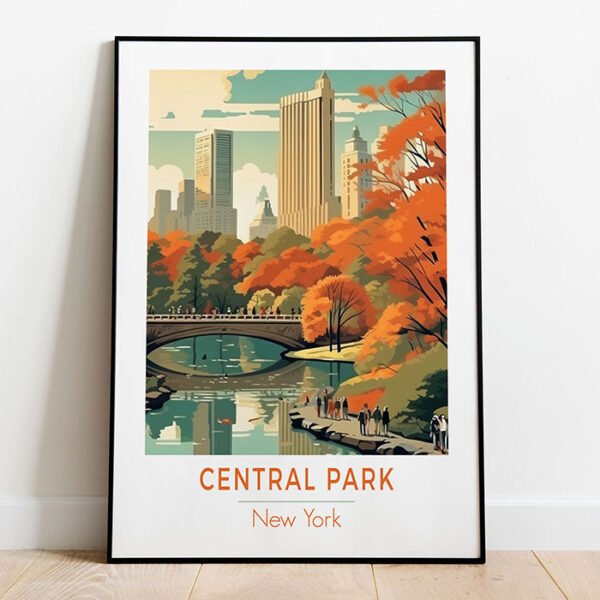 Central Park, New York | Retro Travel Poster | Prints Available In All Sizes | Wall Art - Image 3