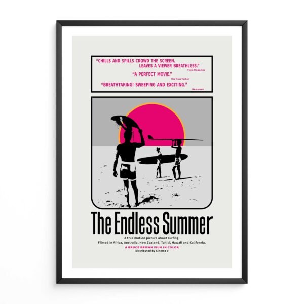 Endless Summer Original Movie Poster-Grey & Pink