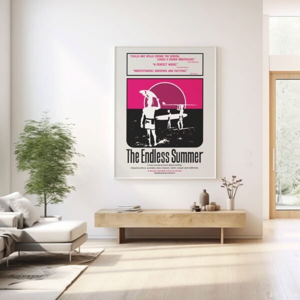 Endless Summer Original Movie Poster-Black & Pink - Image 3