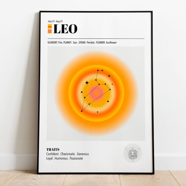 Leo Zodiac Art Print - Image 3