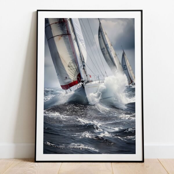Racing Sailboats in Rough Seas - Image 4