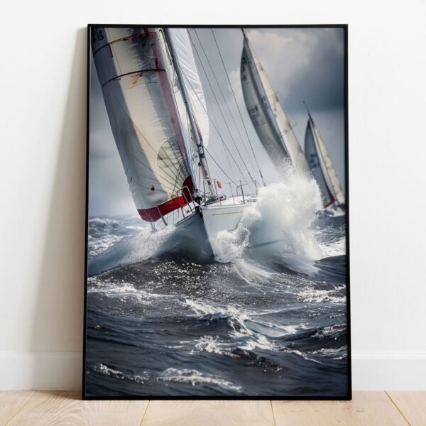 Racing Sailboats in Rough Seas - Image 5
