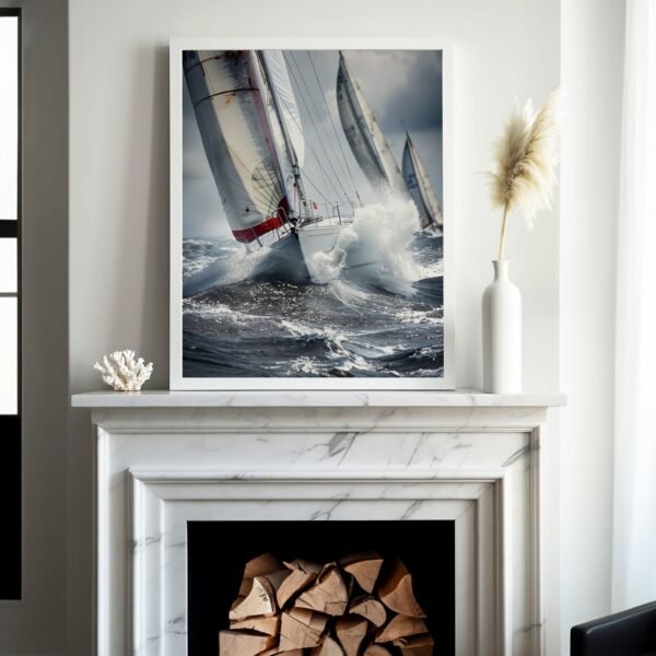 Racing Sailboats in Rough Seas - Image 3