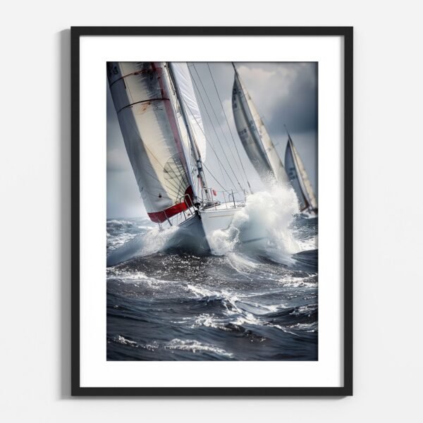Racing Sailboats in Rough Seas - Image 6