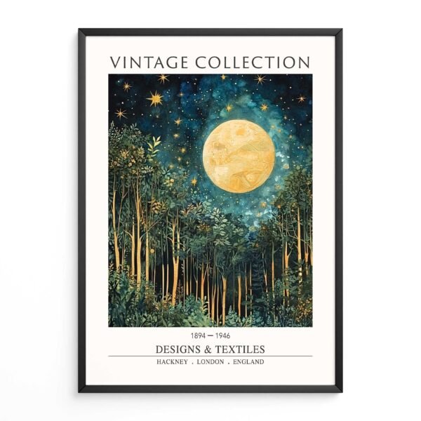 Vintage Full Moon Forest - Image 4