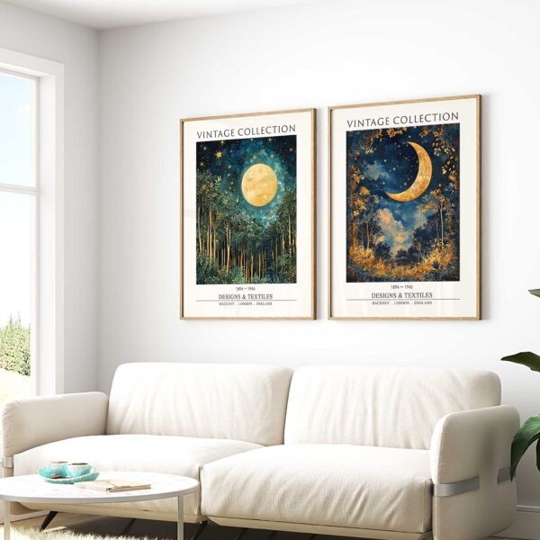 Vintage Full Moon Forest - Image 5